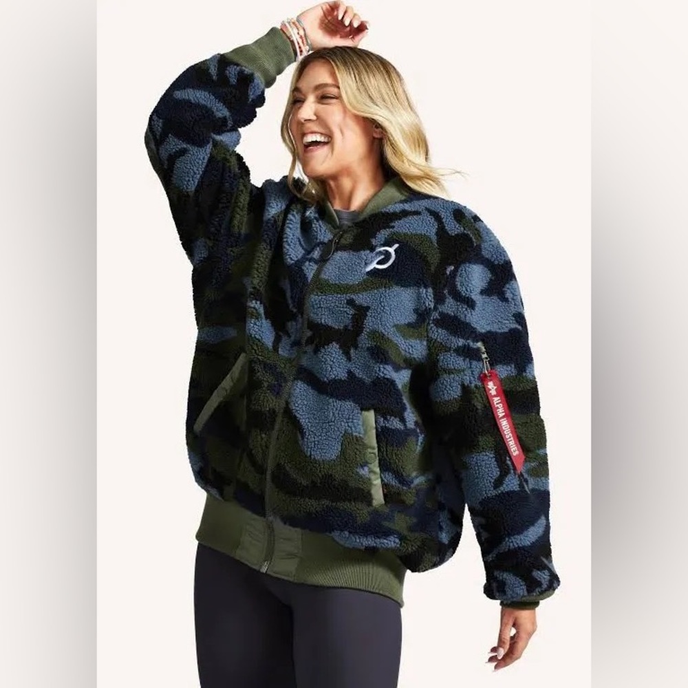 Alpha Industries x Peloton Reversible Unisex Sherpa Bomber Jacket